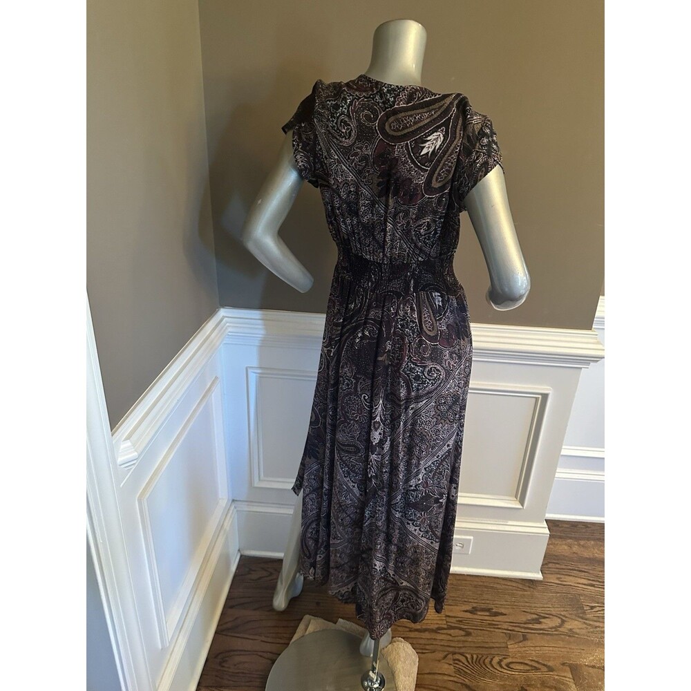 ALL SAINTS Paisley Scarf Midi Dress M Purple - Picture 6 of 6